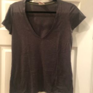 Alloy size M dark grey deep V shirt